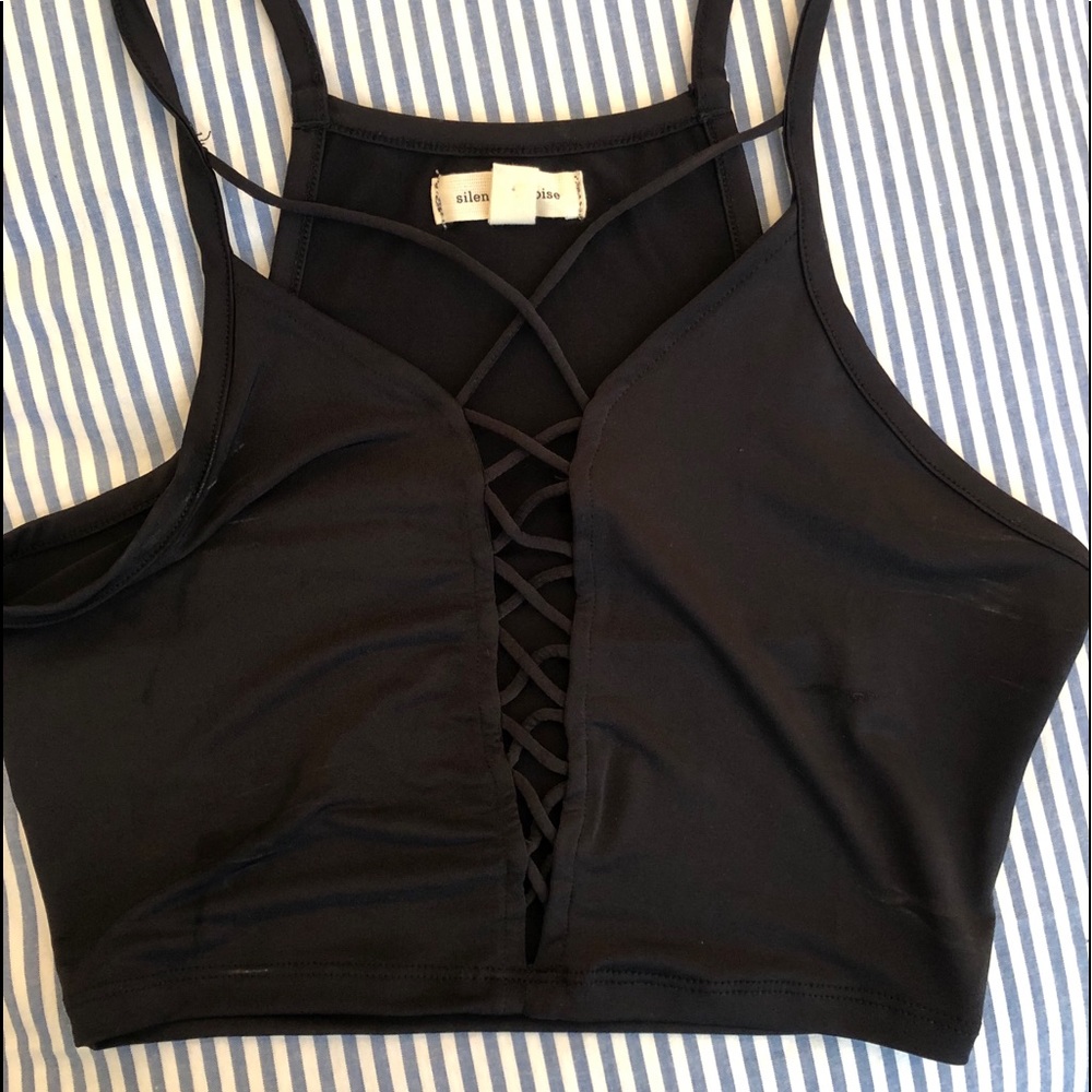 Lace up front tank top
